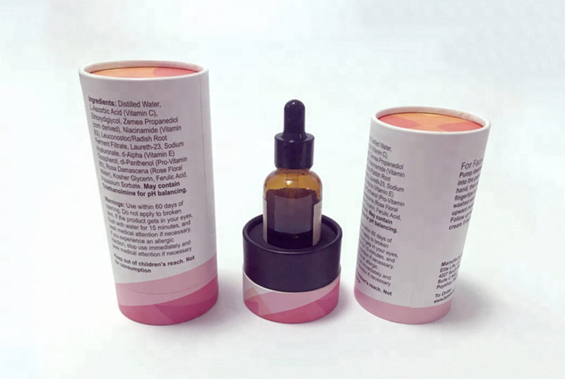 Cylindrical cardboard tubes packaging for cosmetics