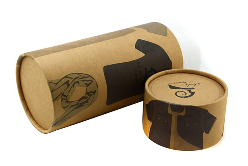 Custom Print Brown Kraft Paper T-shirt Packaging Tube Can