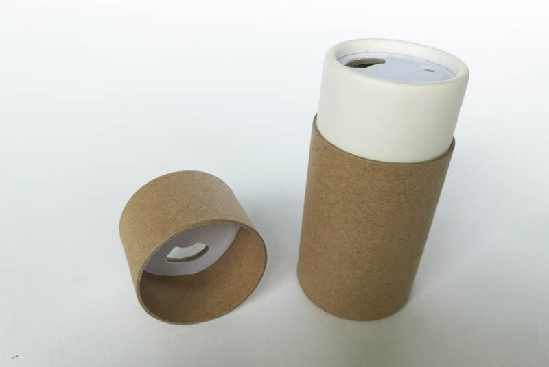 Kraft paper cardboard food packaging tube with metal lids (RB117)