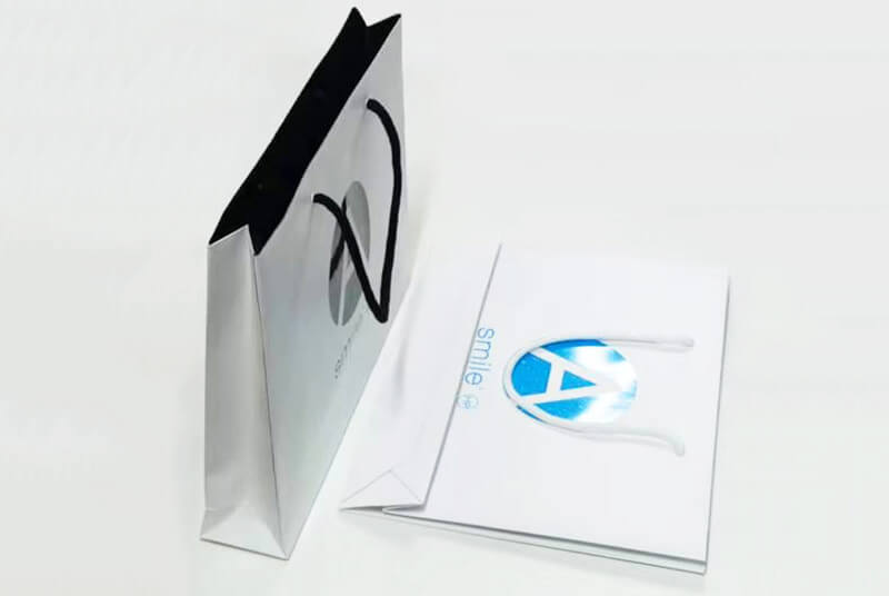 Printed White Paper Shopping Bags